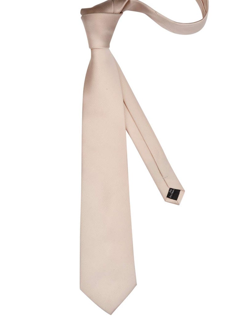 GUSLESON Brand Champagne Ties for Men Adult Necktie Men's Solid Silk Tie (0791-10) - Image 4